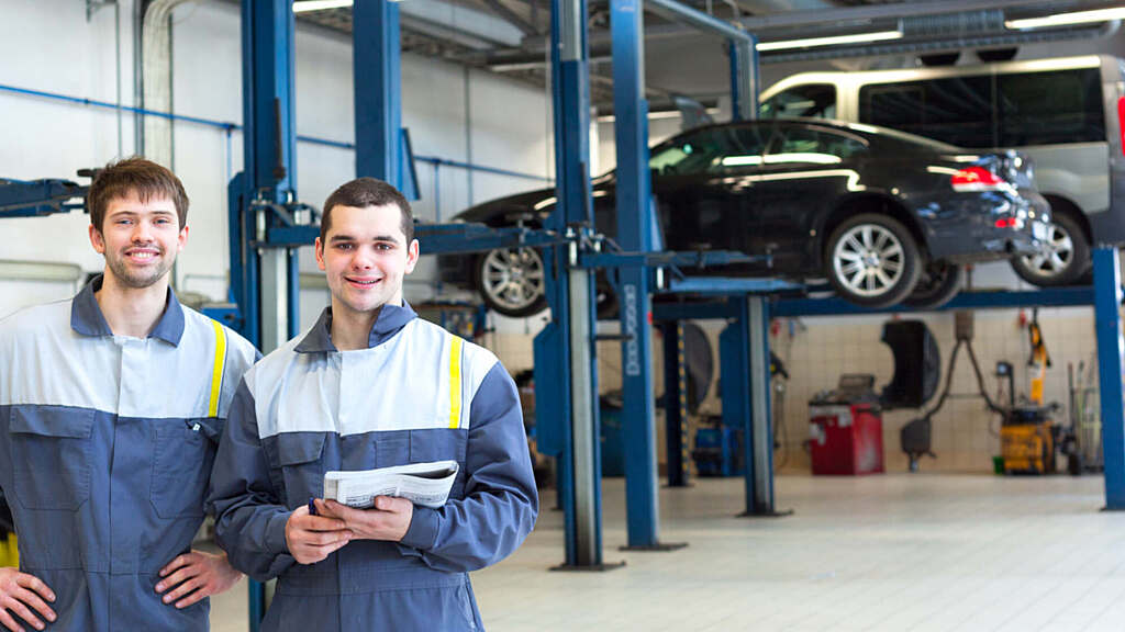 Mechanics in workshop