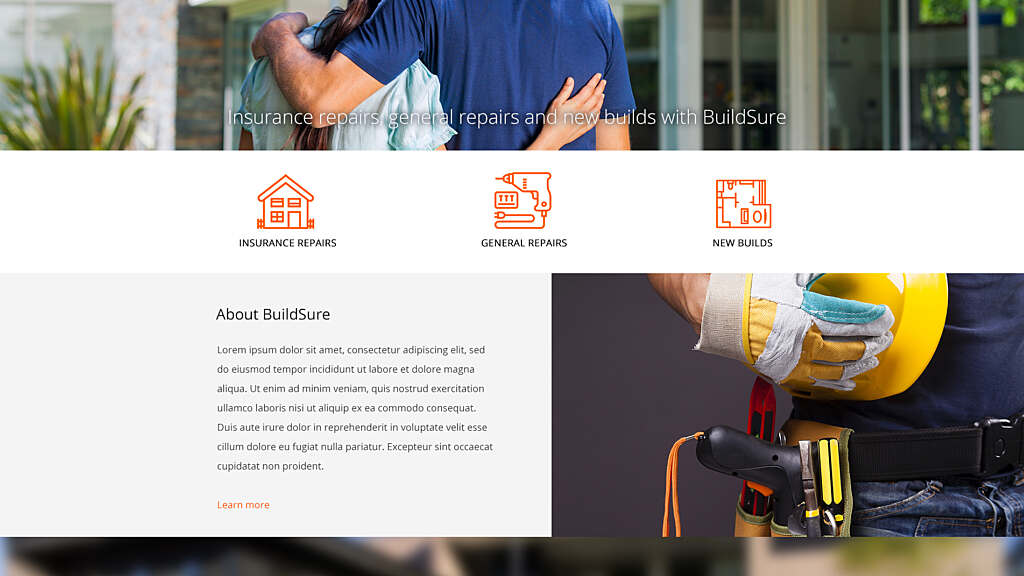 BuildSure Australia website concept