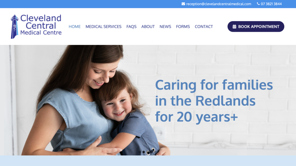 Website banner for Cleveland Central Medical