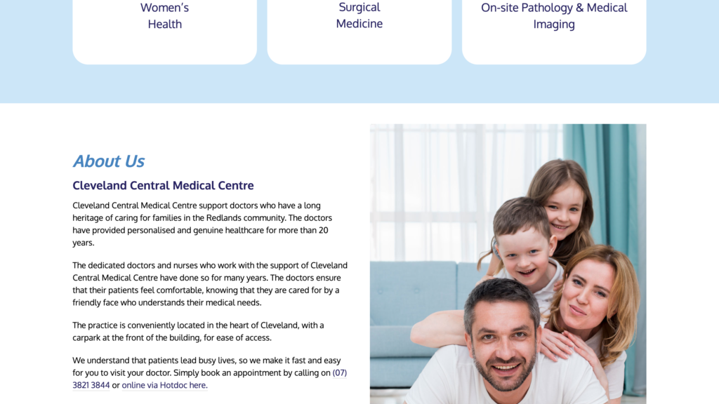 Cleveland Central Medical Centre website