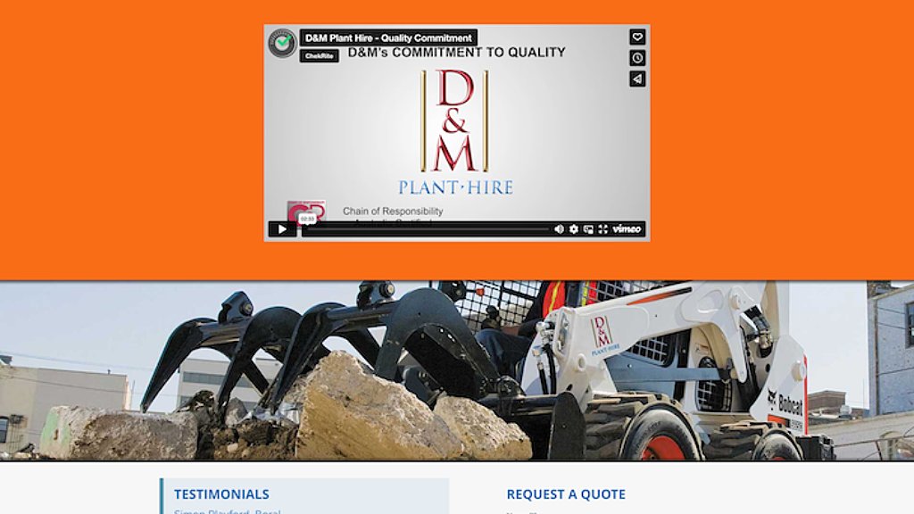 D&M Plant Hire website