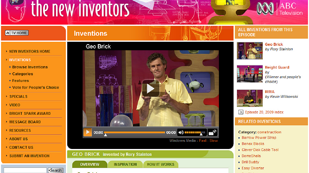 Geo Brick ABC the New Inventors TV program