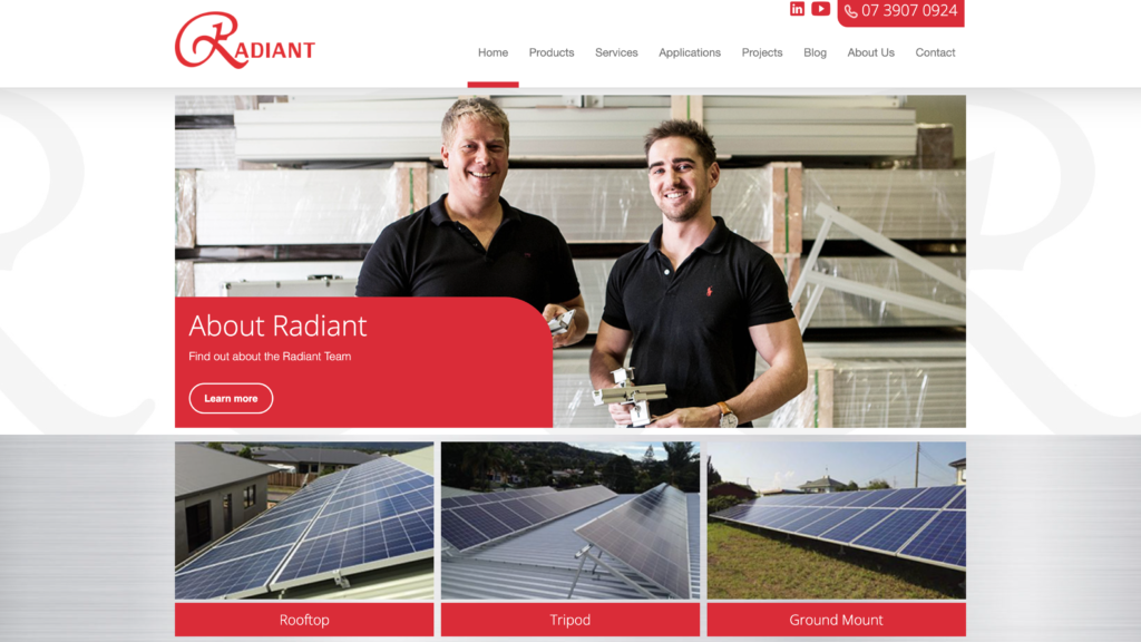 Radiant Australia website banner