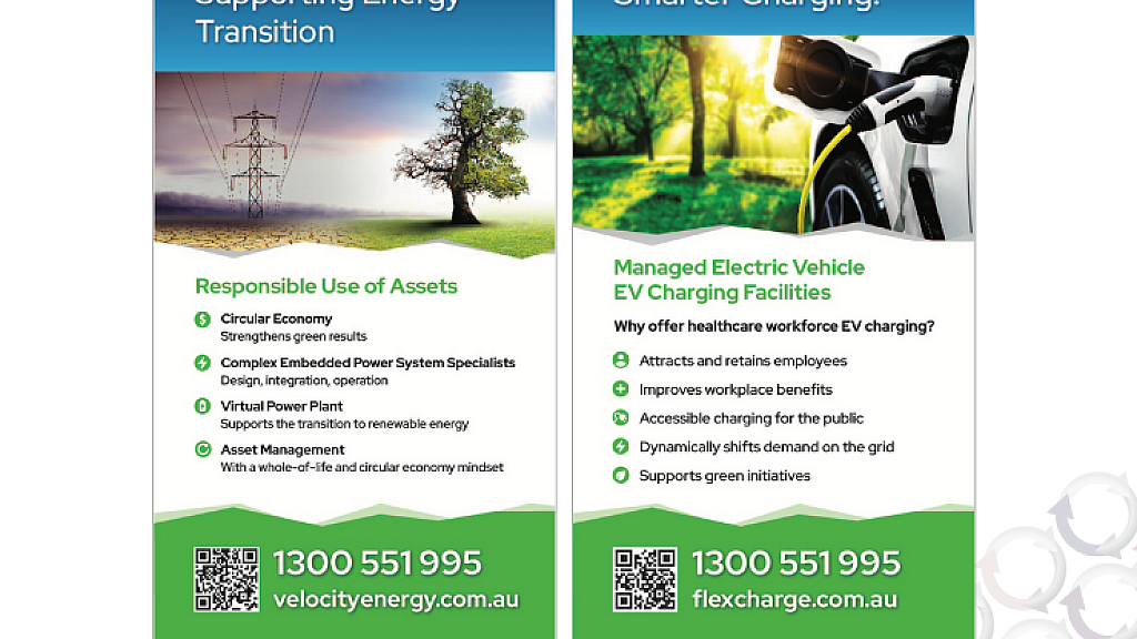 Velocity Energy & Flex Charge Hospital Engineers Conference pull-up banners