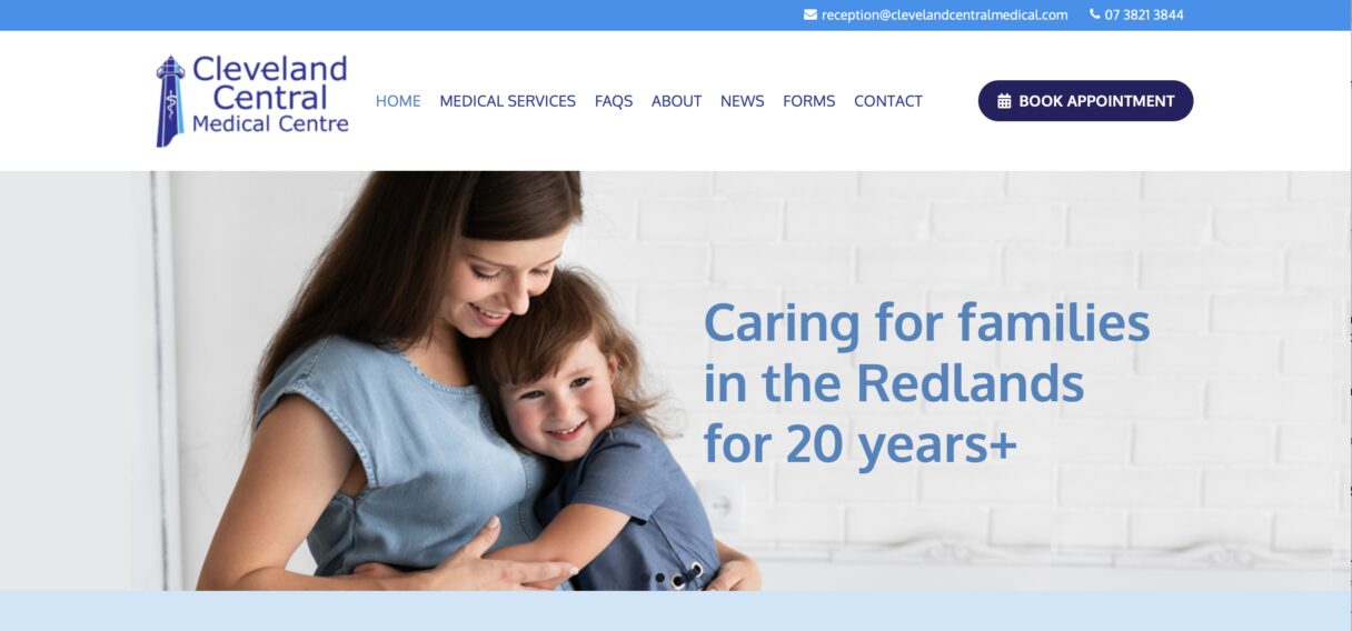 Website banner for Cleveland Central Medical