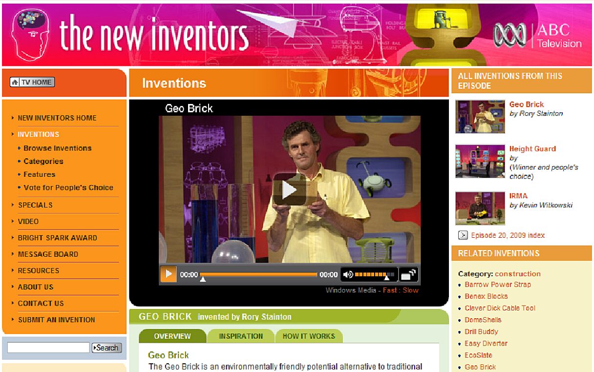 Geo Brick ABC the New Inventors TV program