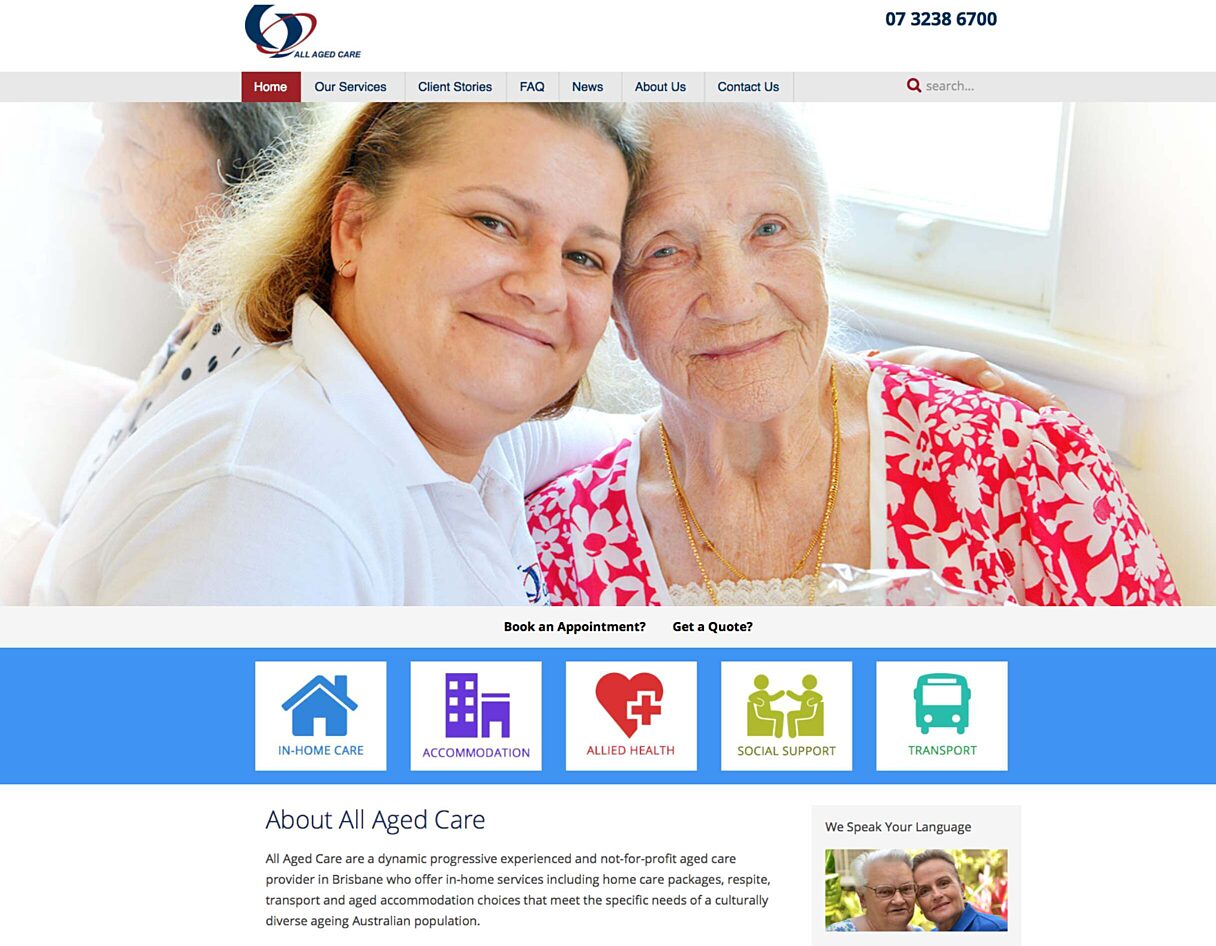 All Aged Care website banner